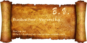 Busbacher Veronika névjegykártya